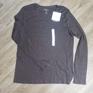 Croft & Barrow L/s Brown Classic Tee